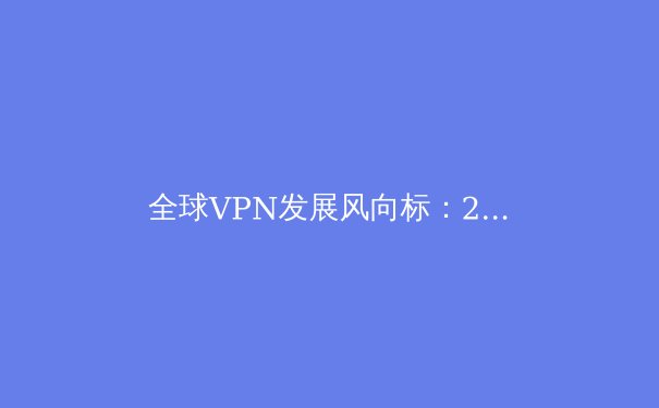 全球VPN发展风向标：2024年网络安全与数字自由新趋势深度解析