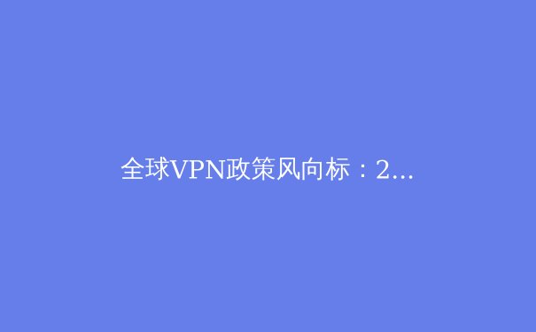 全球VPN政策风向标：2024年网络安全与数字隐私新格局深度解析 - 2